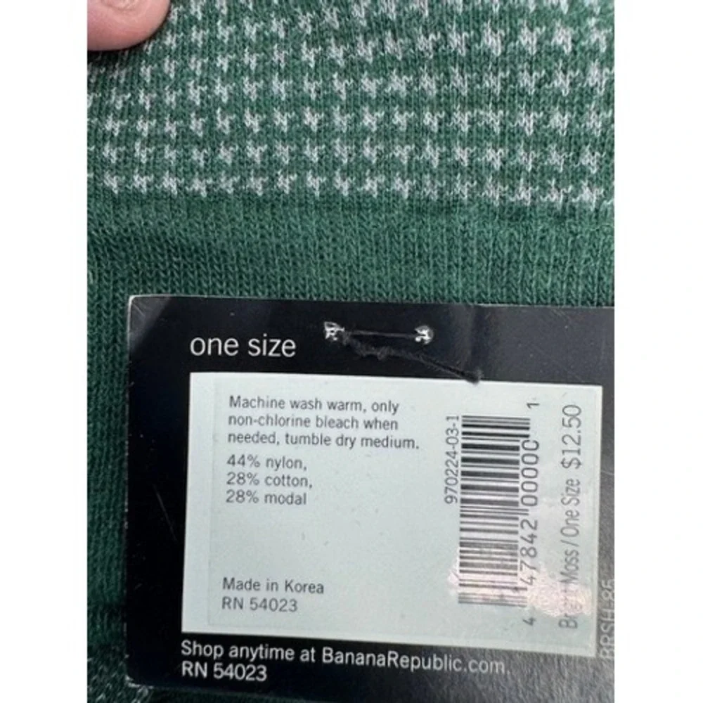 Banana Republic Calvin Klein Dress Socks Mens OS Green Houndstooth Striped 2pk
